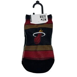 Miami Heat Socks Youth Rockem Y-Stripe‎ Zone Low Cut Sock Graphic Logo Black Red